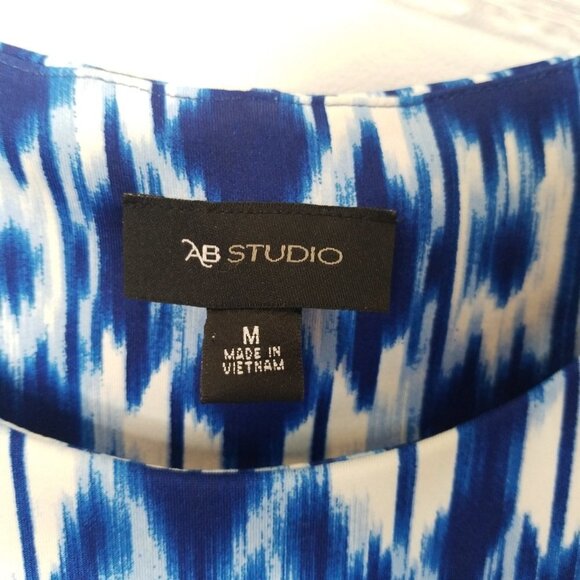 AB Studio Royal blue & white sheath sleeveless dress - Picture 4 of 7